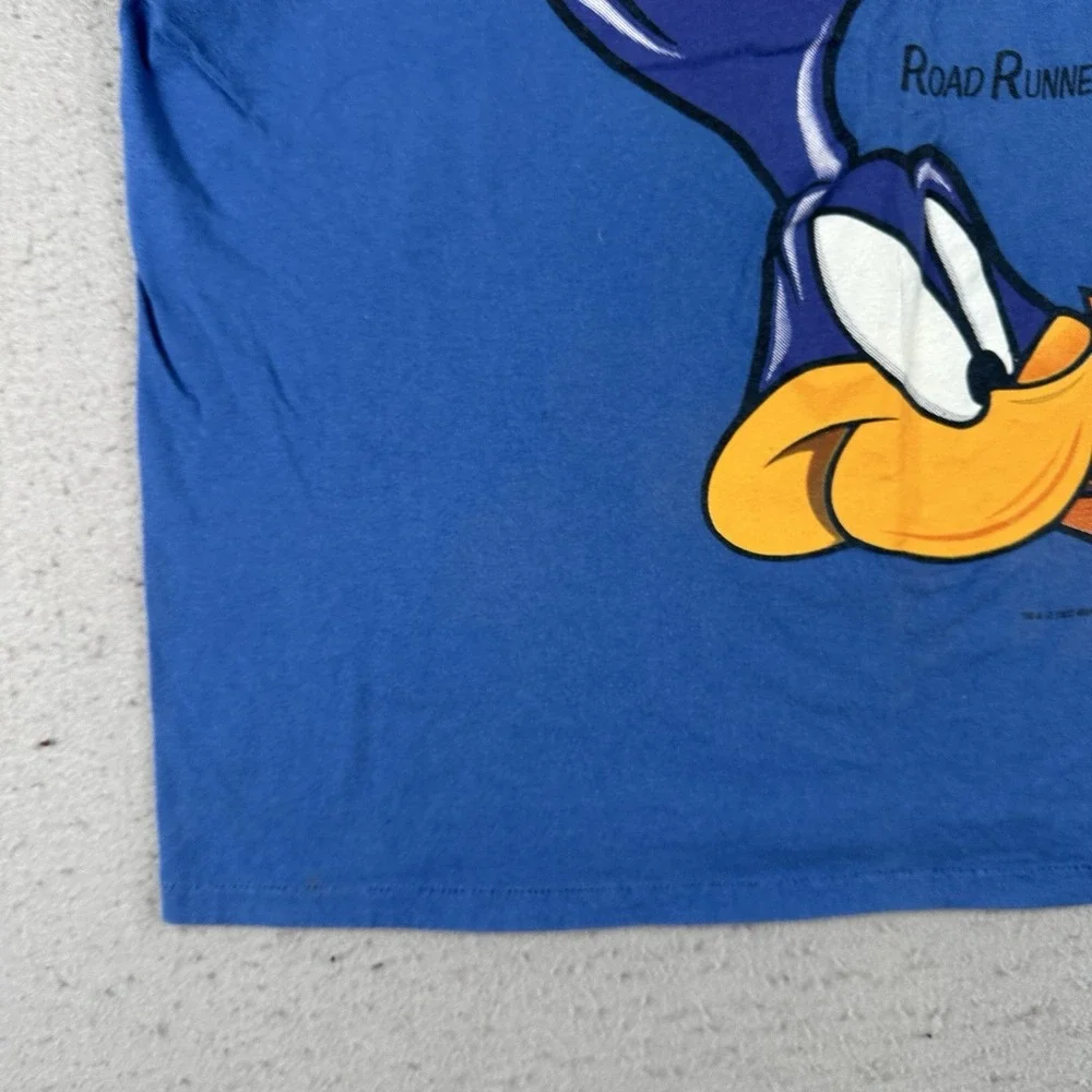 Vintage Road Runner T‎ Shirt Men's XL Blue Looney Tunes Big Head Short Sleeve